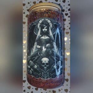 Hand pressed 20oz snow globe glass cup